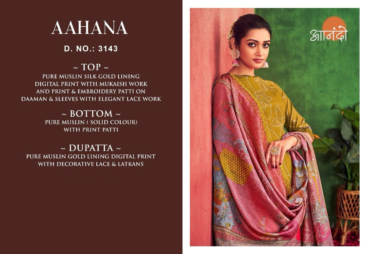 Aahana 3143 By Anando Digital Printed Wholesale Dress Material Suppliers In Mumbai